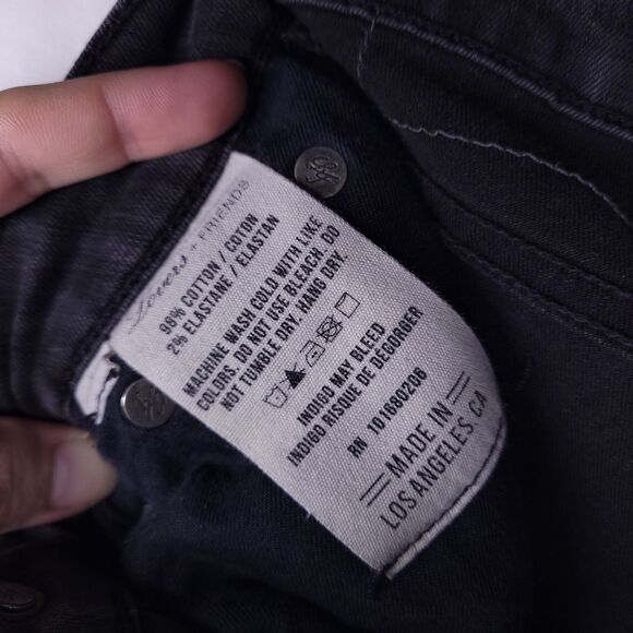 Lovers + Friends Jeans 25 Black Distressed Goth Rockstar - Picture 7 of 12